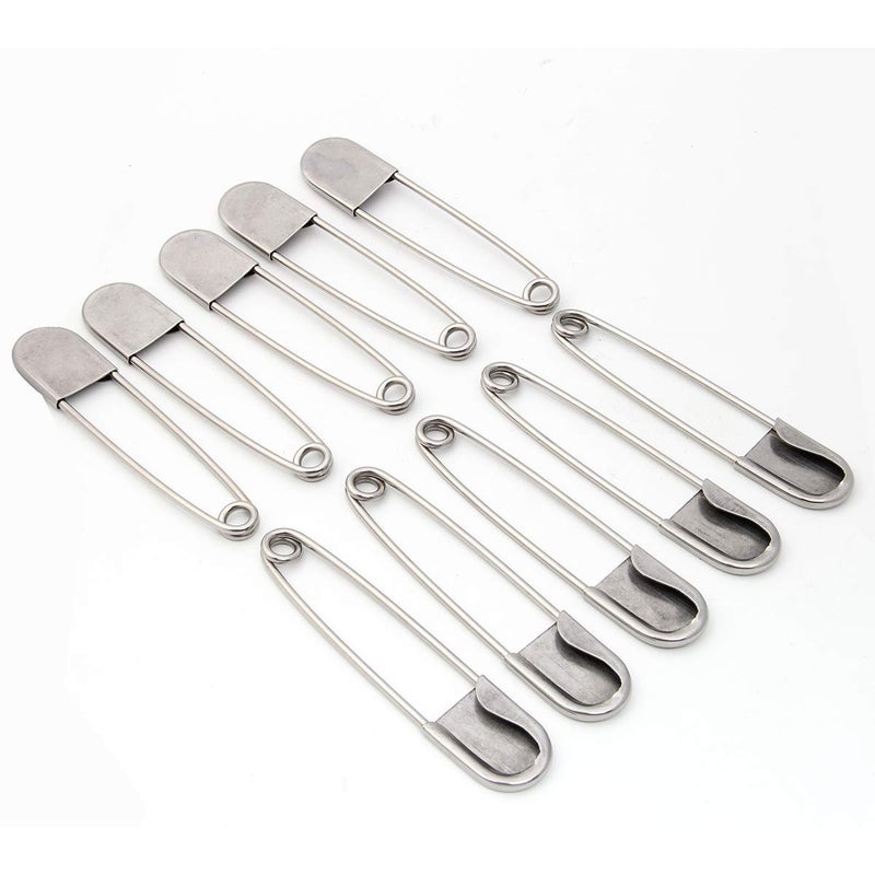 Coitak Large Safety Pins, 5 inch, 10 PCS Stainless Steel, Silver Huge Strong XL, Extra Large Laundry Pins for Blankets - Image 4